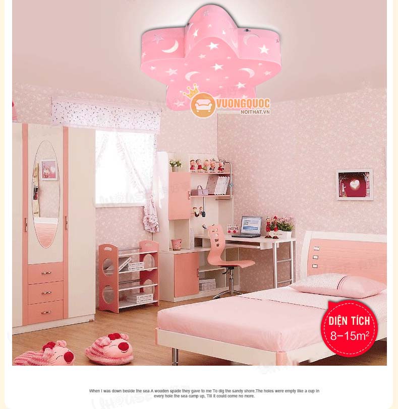 Đèn ốp trần trẻ em ngôi sao xanh uhs101-5